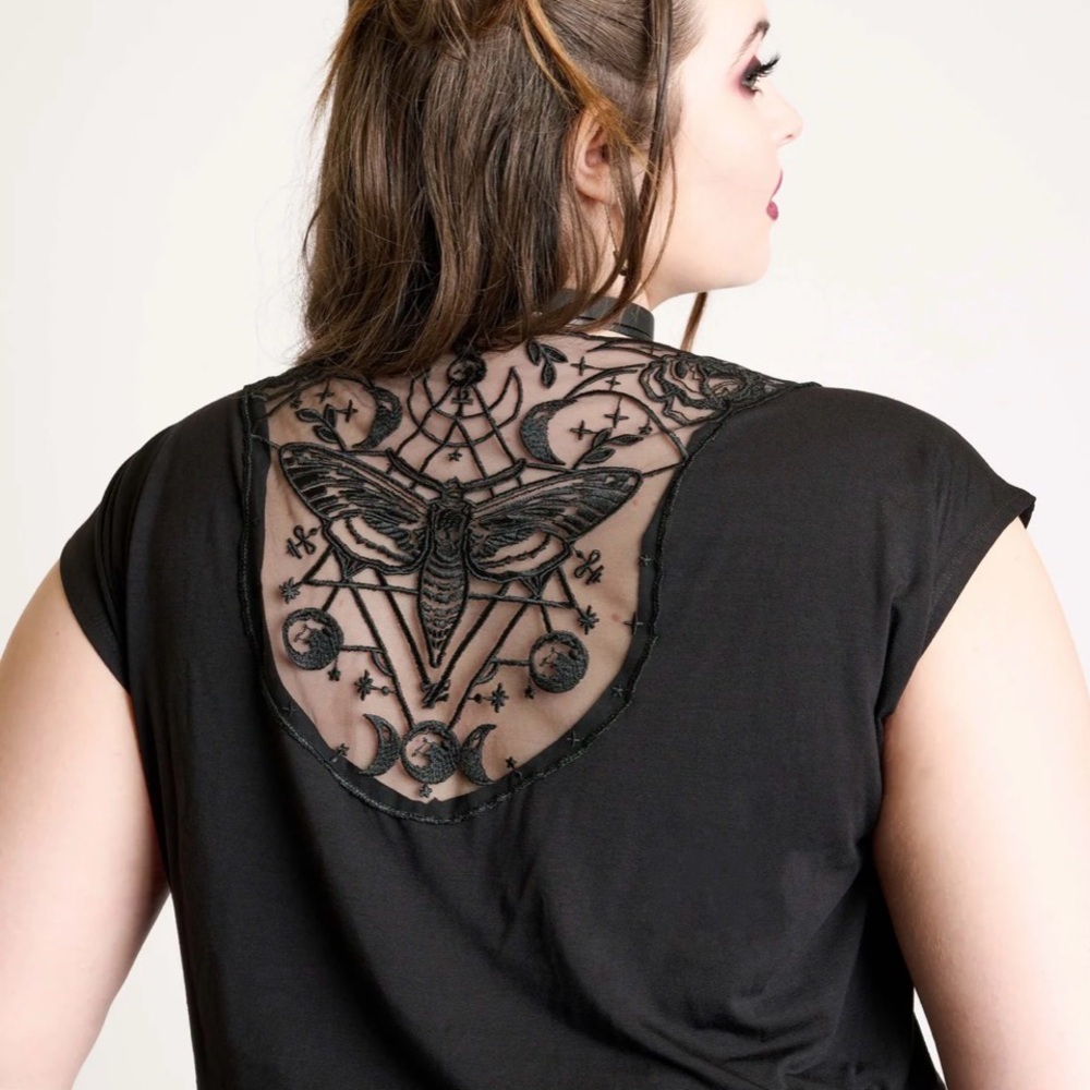 Women's Black Lace Back Top